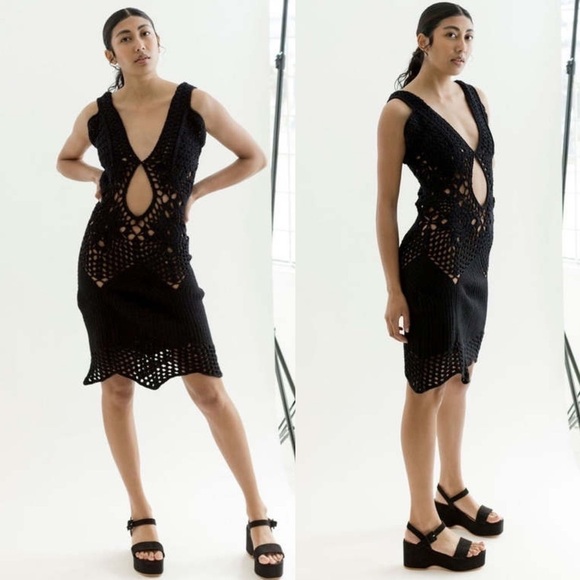 Tach Clothing New With Tags Fauna Crochet Dress In Black Size Large - Picture 15 of 15
